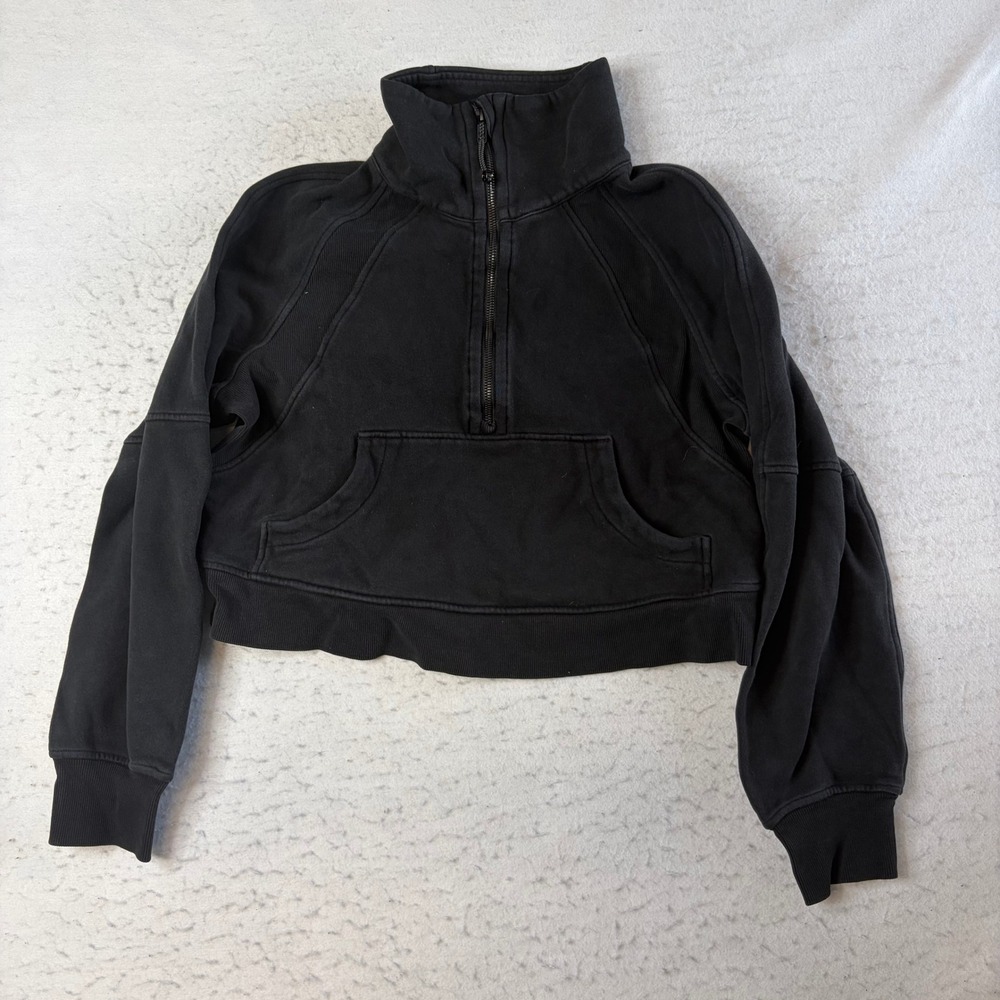 Lululemon Scuba Oversized Half Zip Pullover Womens XS/S Black Fleece Funnel Neck